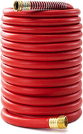 5/8" Garden Hose 200ft, -40℉ To 190℉ Hot/Cold, Heavy Duty,Flexible, 300psi Working, 1000psi Burst, 3/4" Brass Fittings with Hose Protector Coil Spring for Outdoor,Yard, Farm