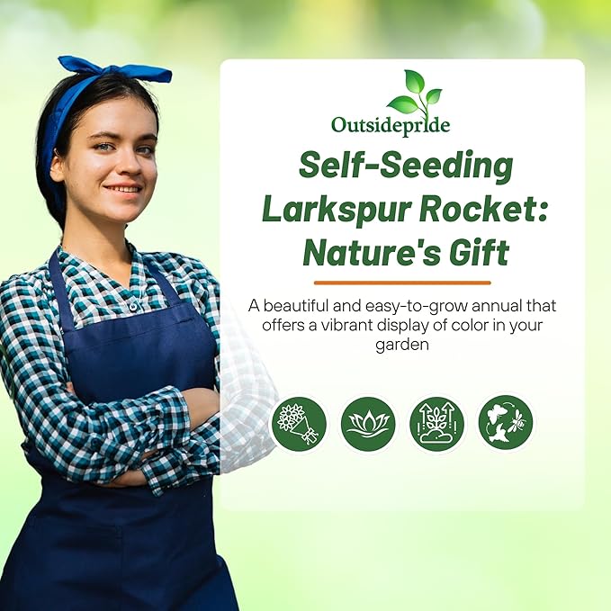 Outsidepride Mixed Rocket Larkspur Seeds for Planting Outdoors - 1 Lb. Annual, Self-Seeding, Heat & Drought Tolerant Wildflower Seeds for Cut Flower Arrangements & Pollinator Gardens