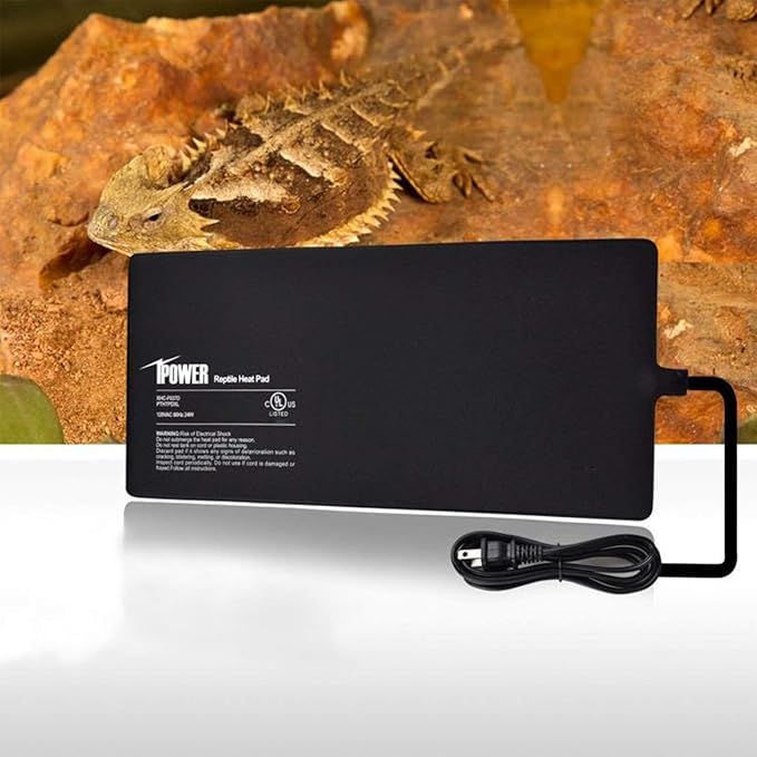 iPower 8x12 Inch Reptile Heat Pad Under Tank Heater, Energy-Efficient & Waterproof Design Terrarium Warmer Mat for Turtles, Lizards, Snakes, 2 Pack