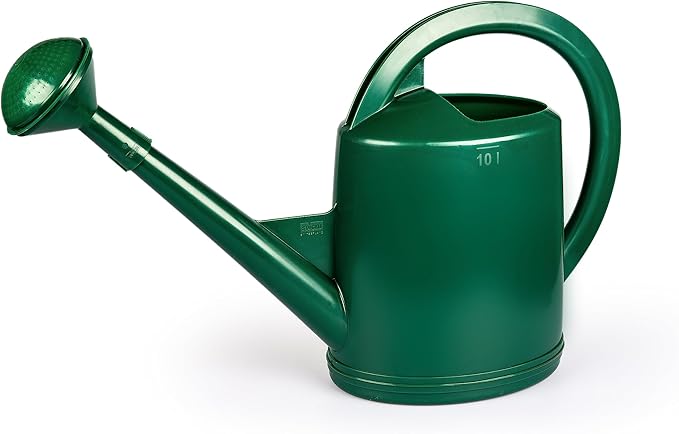 Consolidated Plastics Durable Swiss Watering Can with UV Protection, Ergonomic Handle for Indoor/Outdoor Gardening, Made in Switzerland (10 Liter, Green)