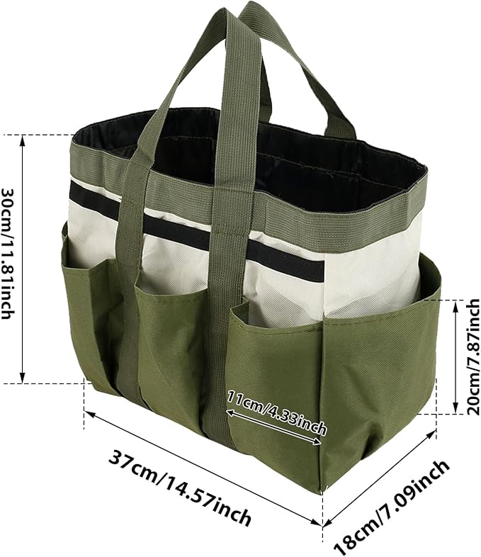 Garden Tool Holder Bag With 8 Pockets, Elastic Straps, And Sturdy Handles, Heavy-Duty Oxford Organizer Keeps Gardening Tools Neat And Accessible, Ideal for Men And Women (1 PC)