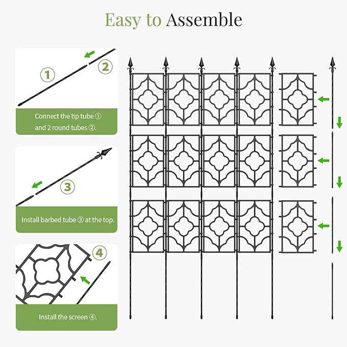 Housolution 64.57×33.58in Garden Trellis for Climbing Plants Outdoor, Plant Trellis Frame with Plastic Coated Iron Tubes for Vines Flowers Vegetable, Plant Climbing Frame Indoor Outdoor