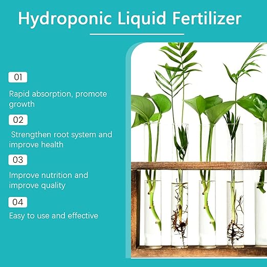 Plant Fertilizer Liquid - Hydroponic Liquid Fertilizer | leaaf Growth Nutrient Solution | Nutrient-Rich Hydroponics Growing System | Water Soluble Food | All-Purpose Solution 100ml Concentrate, Blue