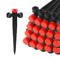 Push-to-Fit Drip Irrigation Emitters for 1/4" Drip Irrigation Tubing, 20 Pcs Adjustable 360 Degree Water Flow Drippers Sprayer on Stake 360° Full Circle Multi-Stream Irrigation In-line Dripper