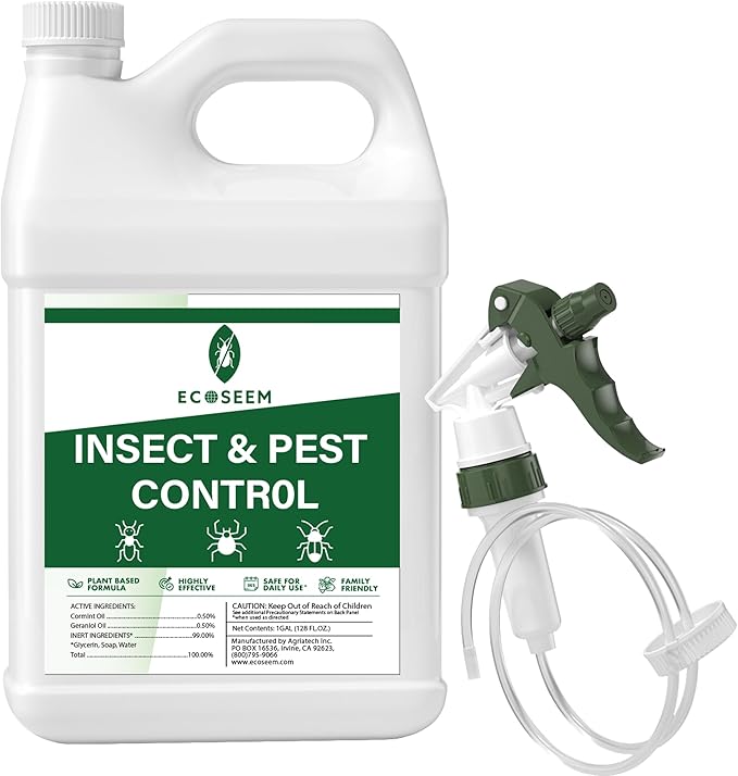 Insect & Pest Control Spray – Natural Essential - Bug Killer & Insect Repellent, Kills Ant, Spiders, Bed Bugs, Carpet Beetles, Roaches- Safe for Pets & Family, Indoor & Outdoor Use 1 Gallon