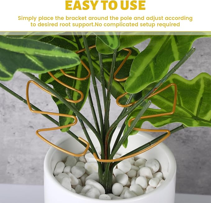 4 PCS Monstera Plant Support, Plant Support Stakes for Indoor Plants Plant Stem Support Metal Monstera Plant Stabilizer Holder Plant Clips for Climbing Plants Support for Thriving Growth