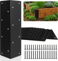 8 Pcs Raised Garden Bed Corner Brackets for 12"-24" Wood Planter Box, 11" x 3" x 3" Rust-Resistant Metal Corner Brackets with Screws for Flower Beds, Vegetable Gardens, Furniture, Sand Box