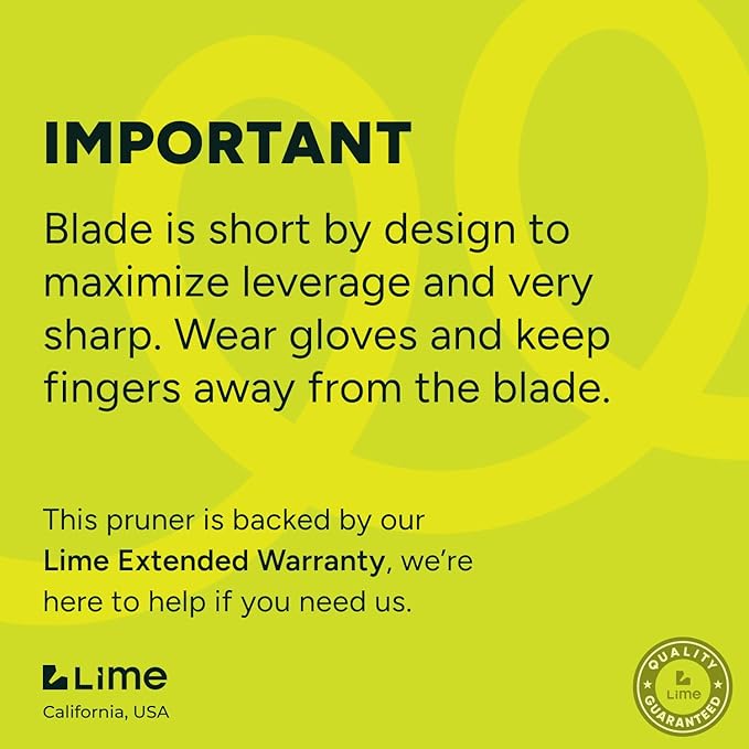 Lime Bypass Pruning Shears & Clippers - Cuts 3x Easier, Ideal for Seniors