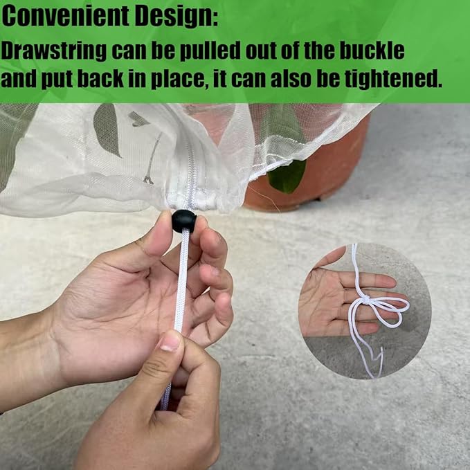 Gardtree 4 PCS 2 x 2.7 FT Bird Insect Barrier Fruit Tree Netting, Upgrade Design with Double Zipper, Plant Protectors from Animals, Garden Plant Cover Mesh for Blueberry Bush Flower Tomato Flower