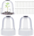 Zopeal 30 Pcs Small Garden Cloche Humidity Plant Dome 7.68'' Dia x 6.7'' H Reusable Thick Garden Protector Bell Covers Clear Plastic Dome Mini Greenhouses with 80 Securing Pegs for Winter Outdoor Seed