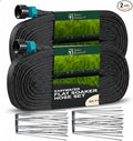 Flat Soaker Hose 100 FT (2 × 50 FT) – Connectable Modular Garden Soaker Hose for Drip Irrigation, Porous Watering Hose for Garden Beds, Trees & Landscapes