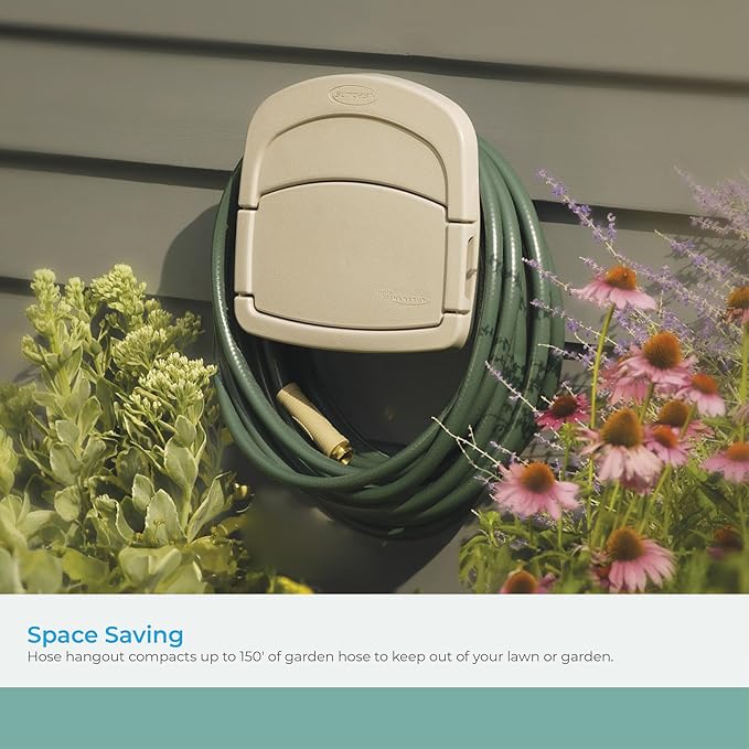 Suncast CPLDHH15000 Deluxe Garden Hangout with 150-Foot Capacity and Enclosed Storage Compartment,DHH150 Hose Hanger,No Size,Light Taupe,(Pack of 4)