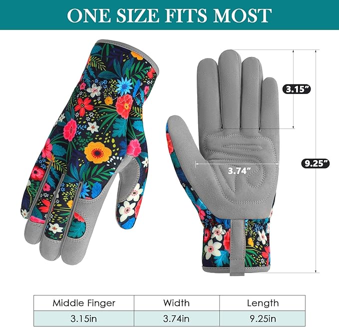 Trifabricy Gardening Gloves for Women, Breathable Leather Garden Gloves with Grip, Thorn-Proof Puncture-Resistant Work Gloves