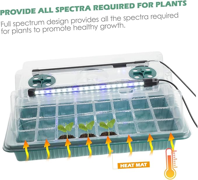 Milisten 2sets Seed Starting Kit Grow Light Cell Trays for Optimal Germination Complete Starter System Timed Lighting for Indoor Gardening
