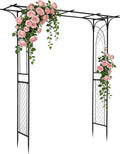 VINGLI Garden Arbor, Arch for Wedding Ceremony Party, Christmas Garden Decor Steel Garden Trellis for Plant Climbing, Pergola for Garden, Backyard, Lawn (Flat Top)