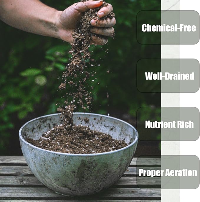 Organic Potting Soil Mix 10qt for All Indoor & Outdoor Small Containers Including Herbs, Vegetables, and Flowers
