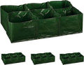 iPower PE Garden Planting Bed 35-Gallon Heavy Duty Plastic Raised Plant Grow Bag with 6 Partition Grids Potato Tomato Rectangle Planter Pots Containers, for Vegetables, Fruits, Flowers, 4 Packs New