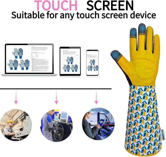 Long Gardening Garden Gloves,Thorn-proof&Puncture Resistance Rose Cactus Gauntlet Glove for Gardener,Gifts