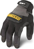 Ironclad Heavy Utility Work Gloves HUG, High Abrasion Resistance, Performance Fit, Durable, Machine Washable, (1 Pair), SMALL Black & Grey
