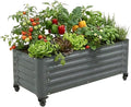 Vego garden Classic Rolling Garden Bed – 1.75' Mobile Metal Raised Garden Bed for Patio, Deck, Balcony – Deep Planting Space, Durable & Easy to Move (Modern Gray, 1.75'X4')