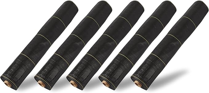 Dewitt 5-Pack Sunbelt Weed Barrier Fabric 3.2 oz, 4 x 300 Feet – Heavy-Duty Ground Cover Mat for Greenhouse Floors, Garden Rows, Raised Beds, Yard Gardening, and Outdoor Landscape Protection