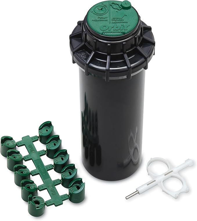 Orbit Voyager II Professional Pop-Up Gear-Drive Rotor Sprinkler | 3/4" Inlet | Adjustable 40-360° Pattern | 35-55 ft Coverage Range | Includes Adjustment Key | Model 91561