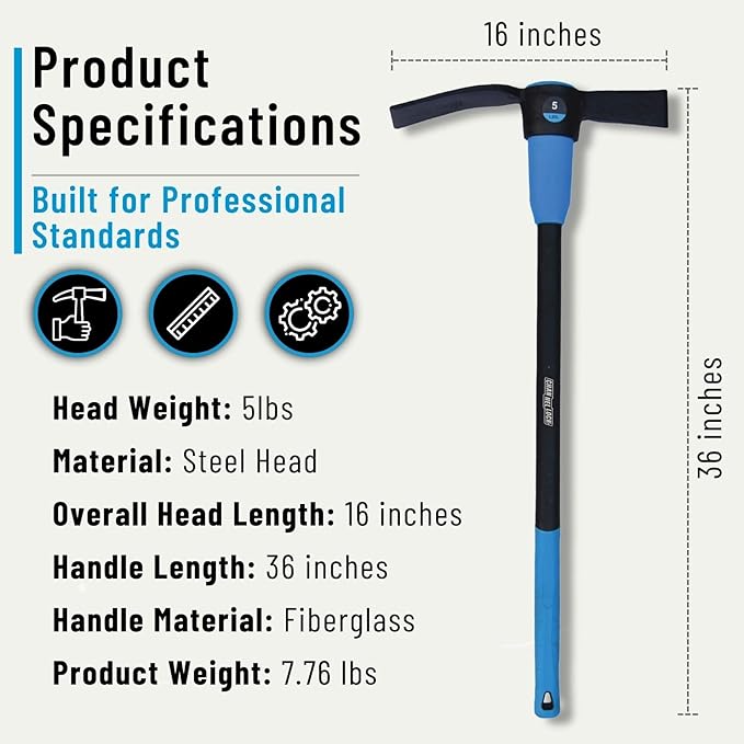 Channellock Mallet 34242 - Cutter Mattock Tool, Carbon Steel Head - 5lb