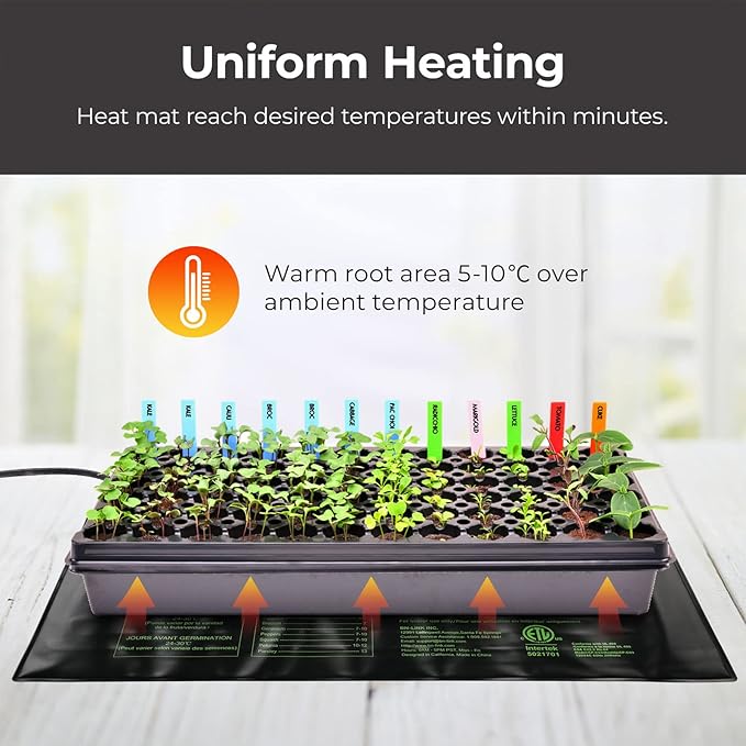 BN-LINK Reptile Thermostat Controller and 2 Pack Heat Mat for Seed Germination, Reptiles and Brewing Breeding Incubation Greenhouse