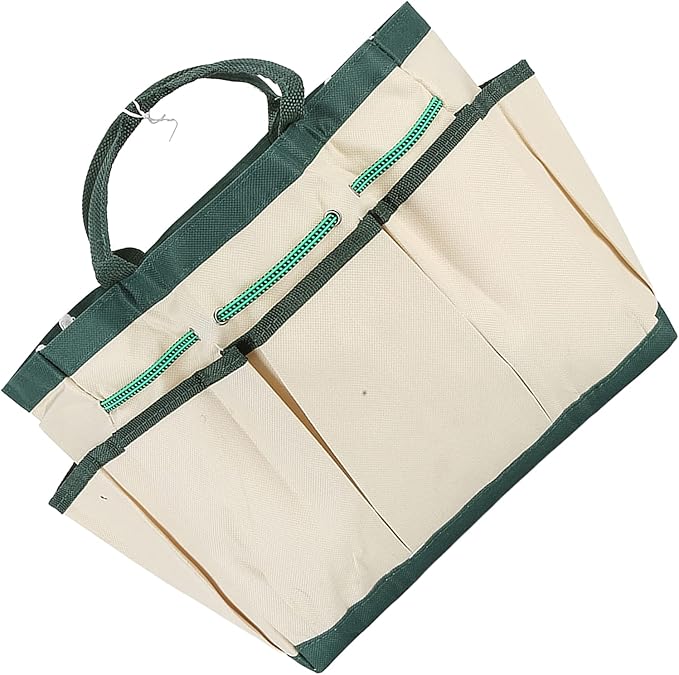 Generic Large Capacity Garden Tote Bag, Portable Tool Storage with 9 Pockets for Gardening, Wear Oxford Cloth with Elastic Fixing Band, for Multiple Tools