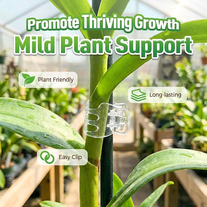 Plant Clip Secured Plastic Plant Clip, Orchid Clips Plant Orchid Support Clips Flower and Vine Clips, for Climbing Plants Clips for Tomato Grape Vine Vegetables Plant Clips (100pcs)