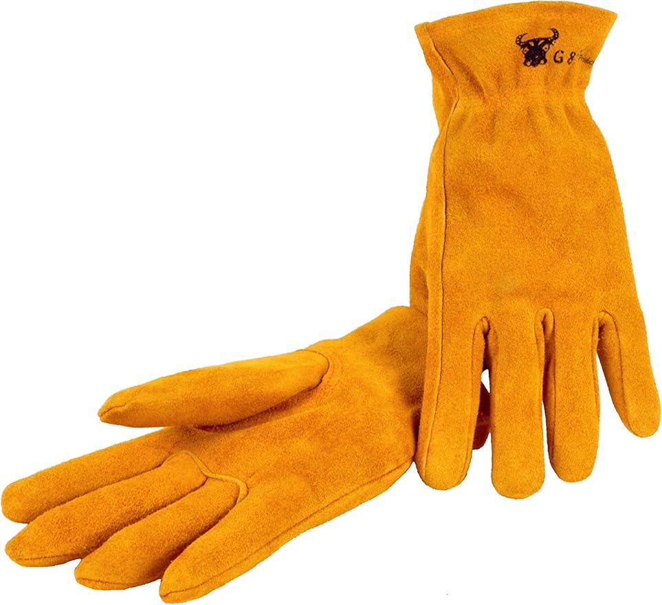 JustForKids Synthetic Leather Kids Garden Gloves Grey, 4-6 Years Old, Durable, Breathable, Non-Slip, Adjustable Safety Cuff, Child-Sized Work Gloves for Planting, Digging, Weeding, Outdoor Play, DIY