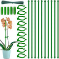 10Pcs Plant Support Stakes, 17inch Garden Orchid Sticks Extended to 3ft 4ft Orchid Sticks with Clips for Indoor Outdoor Plants,Garden Stakes for Tomato,Orchid,Vegetables,Monstera