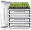 10 Pcs Stainless Steel Seed Starter Tray, Stainless Metal Garden Trays, Nursery Seedling Pots for Collection Transplantation & Propagation Flats, No Drain Holes(15.8 x 11.8 x 1.4 Inch)