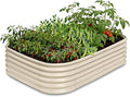 6x4x1.5 ft Galvanized Raised Garden Bed, 18" Tall Planter for Outdoor Plants, Metal Raised Flower Bed for Herb Fruit Vegetable, Modular Garden Planter for Outside Backyard & Patio - Sand Beige