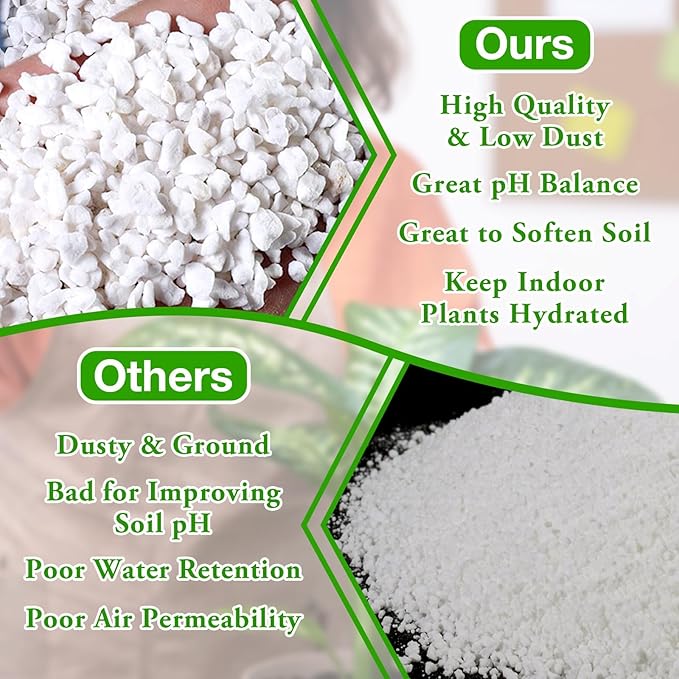 Halatool Soil Amendment 20QT Perlite for Plants Gardening Indoor Natural Potting Soil Mix Additive for Holding Moisture Aeration Drainage