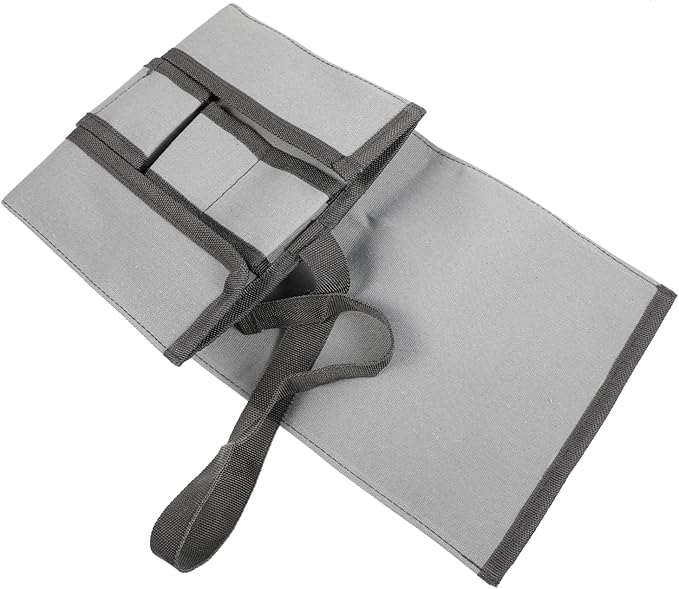 1pc Canvas Gardening Tool Storage Bag Rolling Tool Organizer for Home and Holder for Shovels Scissors and More Gray
