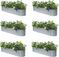 6-Pack Galvanized Raised Garden Bed 8x2x1.5 ft, 17" Tall Planter Boxes Outdoor, Zn-Al-Mg Metal Raised Beds for Gardening Fruit Vegetable, Modular Flower Bed for Outdoor Plants - Brooklyn Grey