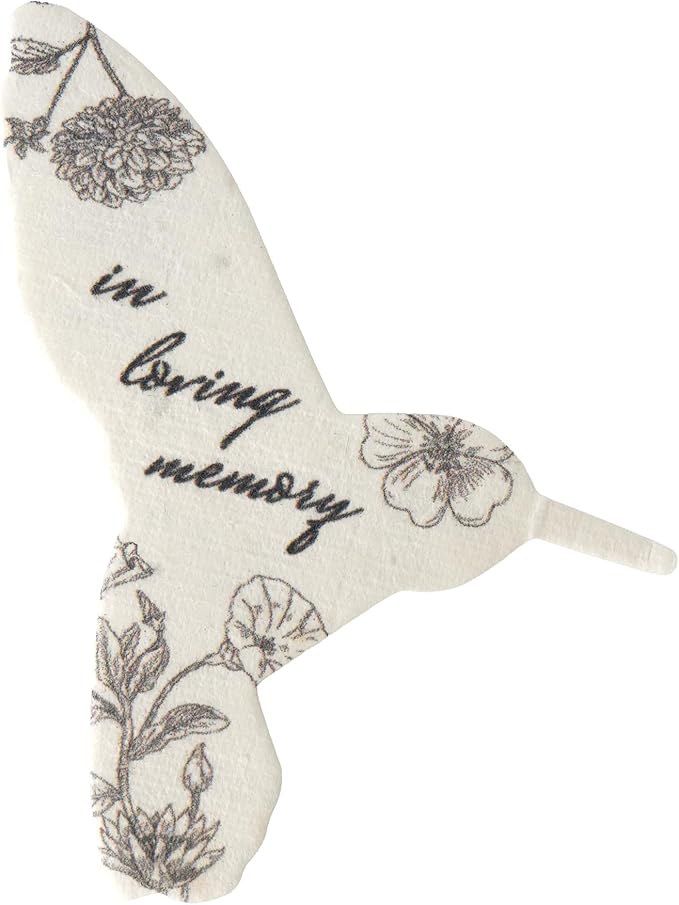Plantable Wildflower Seed Paper - 48pcs Black & White Hummingbird-Shaped for Funeral Favors, Memorial Gifts, & Sympathy Gifts for Loss of Father and Mother, Loved Ones