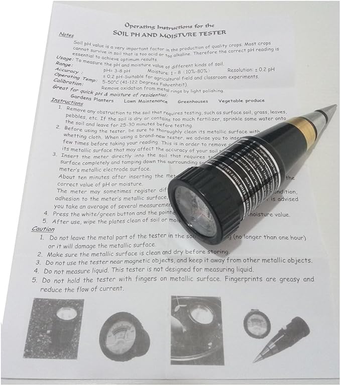 Professional Soil pH Meter Tester Moisture Sensor Soil water monitor Soil Tester PH Instrument Hygrometer monitor humidity data logger recorder PH range 3~8ph Moister range 1~8