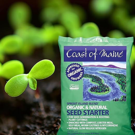 Coast of Maine, 8qt (Pack of 8) Sprout Island Blend, Organic & Natural Seed Starter for Seed Germination & Root Plant Cuttings