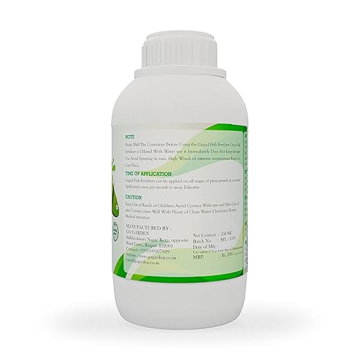 Go Garden Liquid Fish Fertilizer for Plants - Widely Used for Lemon Plant - All Purpose Liquid Fertilizer Vigorous Plant Growth 250 ML