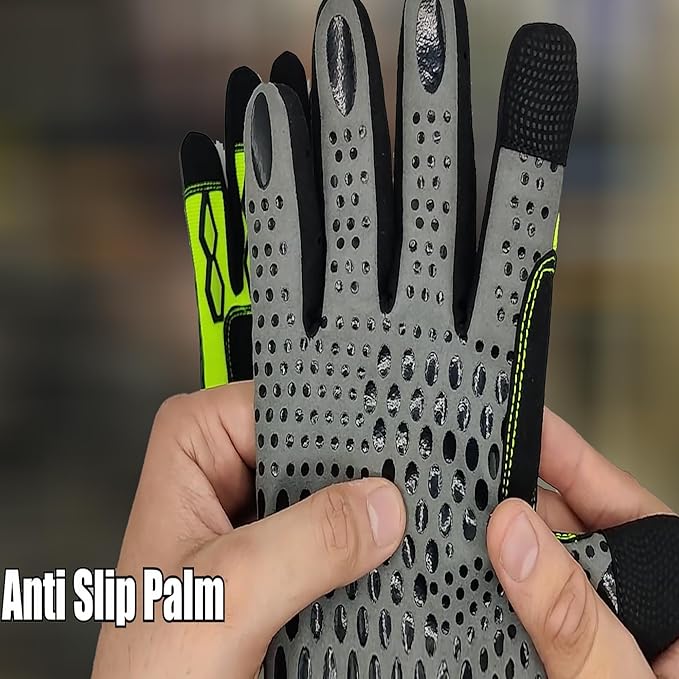 Men’s Heavy Duty Work Gloves Utility Mechanic Working Touchscreen Anti-Slip Palm & Knuckle Protection Safety Gloves