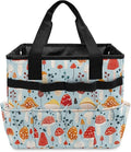 Mushroom Garden Tool Bag Portable Gardening Tool Organizer Bag with 10 Pockets and Handle Tool Carrier and Storage for Garden Lawn Yard Casual Camp