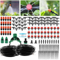 98FT Drip Irrigation System, Micro Garden Drip Irrigation System with 1/4 inch Tubing & Adjustable Misting Nozzle Sprinkler, Automatic Watering System for Greenhouse, Yard, Lawn, Plant
