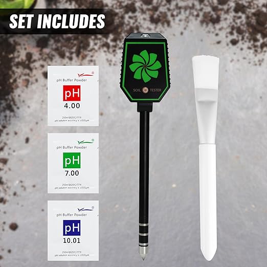 Soil Moisture Meter, 8-in-1 Bluetooth Soil Meter pH/EC/Fertility/Moisture/Salt/Light/Humidity/Temperature Monitoring with Data Logging and Calibration for Gardening, Farming, Indoor and Outdoor Plants