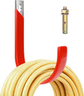Garden Hose Holder, Wall Mount Hose Hanger Heavy Duty Organizer for Water Hoses Metal Hook Wall Mounted Rack for Hoses Storage, 1 Pack-Red