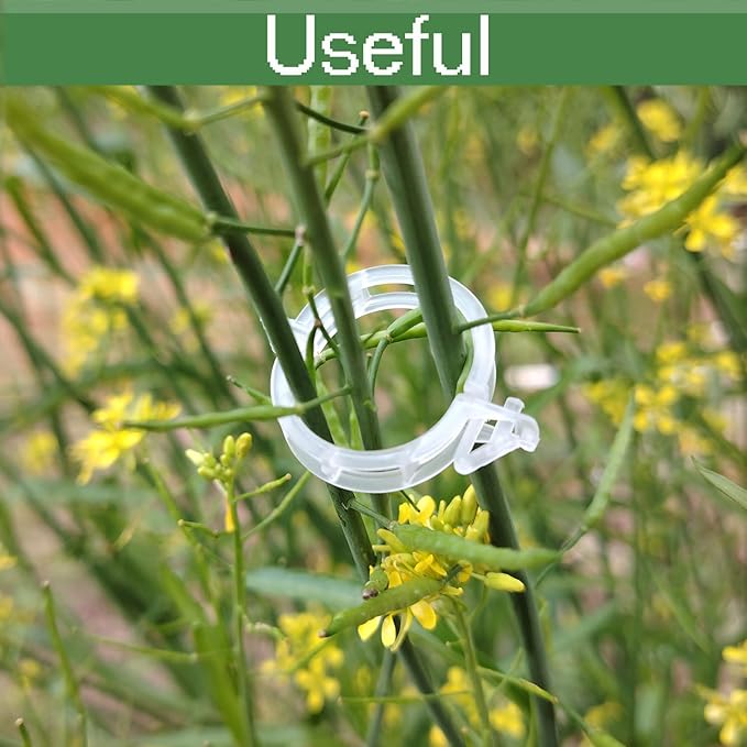 150pcs Plant Support Clips - Tomato Clips for String Trellis, Grape Vine Clips for Garden Netting Climbing Plants, Secured Plastic Plant Clip for Fixing Stem and Vine