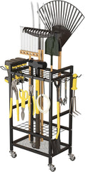 Garden Tool Organizer Garage Storage: Power Tool Organizer Shelving Tool Holder Drill Rack Shelf Rolling Cart Tool Chest Box with Wheels Gift for Men Dad
