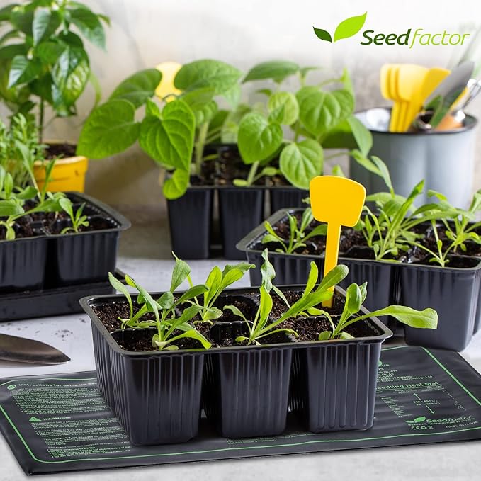 Seedfactor MET Certified Seedling Heat Mat, Adjustable Temperature Waterproof Durable Germination Station Heat Mat, Warm Hydroponic Heating Pad for Indoor Home Gardening Seed Starter