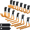 Slatwall Hooks 14PC, Slatwall Accessories, Slat Wall Hanging Hooks and Hangers 5 Sizes with Extension Cord Organizer, Proslat Accessories for Organizing Garden Tools(Orange)